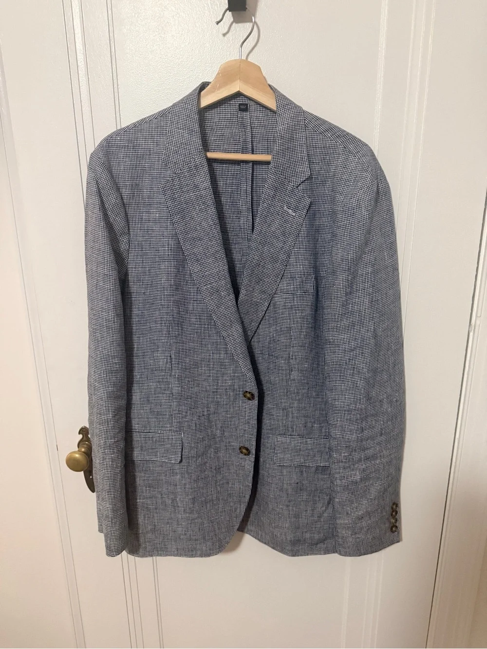 J. Crew Men's Blue Textured Linen-Blend Sport Coat